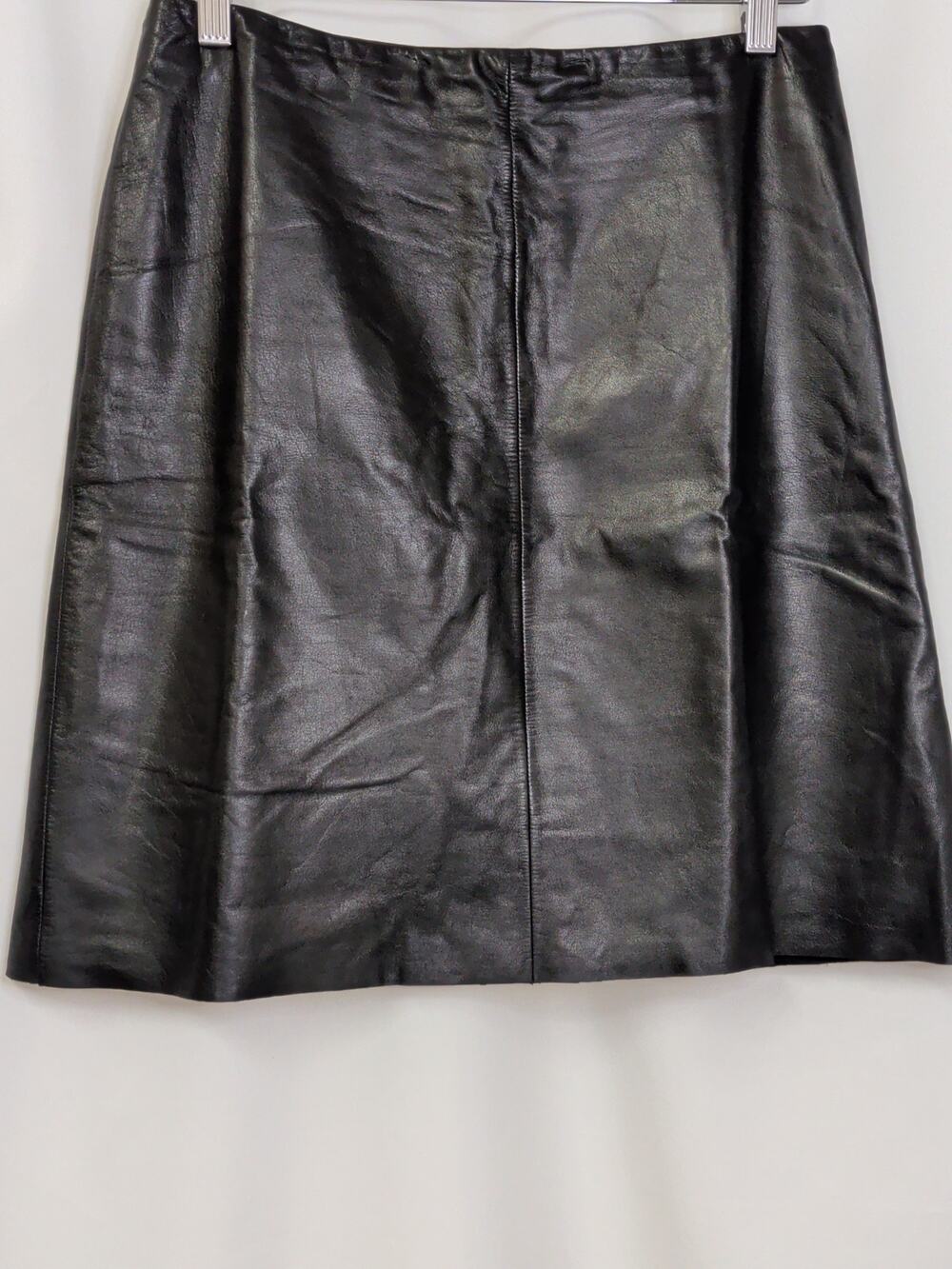 Vintage 1990s Ann Taylor soft leather black mini skirt size 8